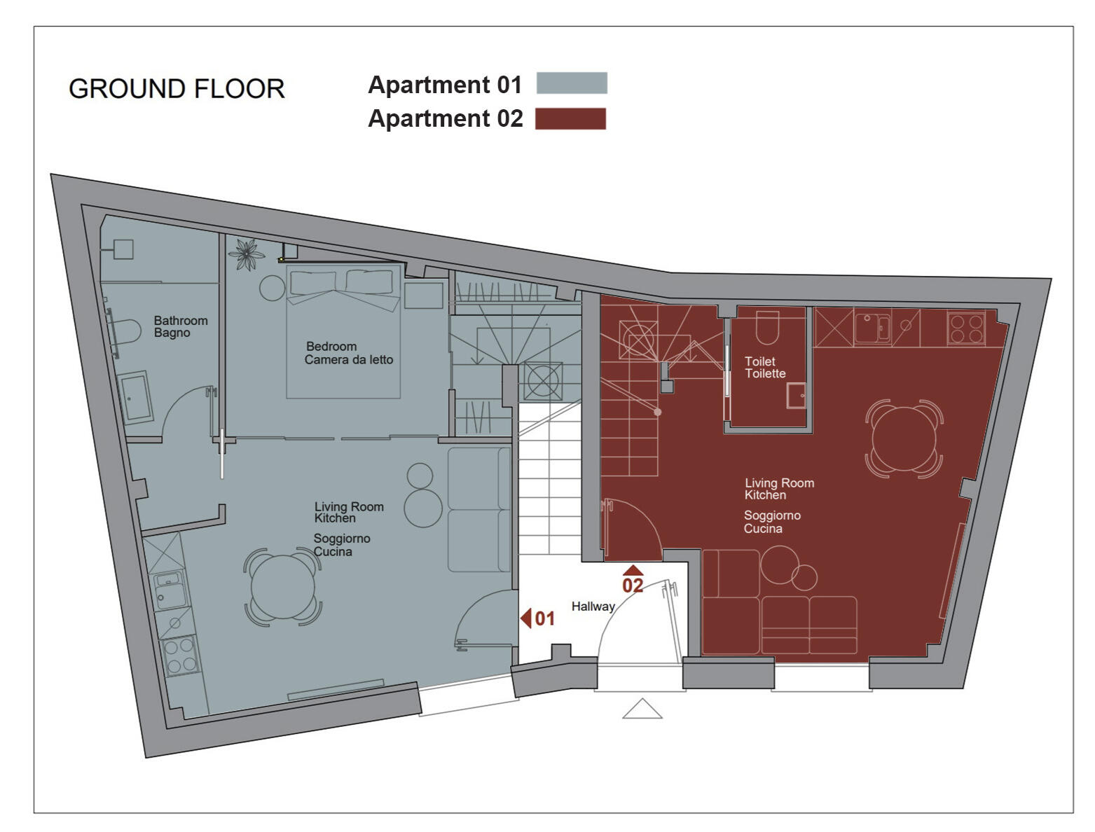 Floor plan of AZULIS Tigellio Apartment 1 & Apartment 2