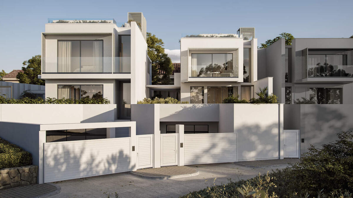 Front view of two villas